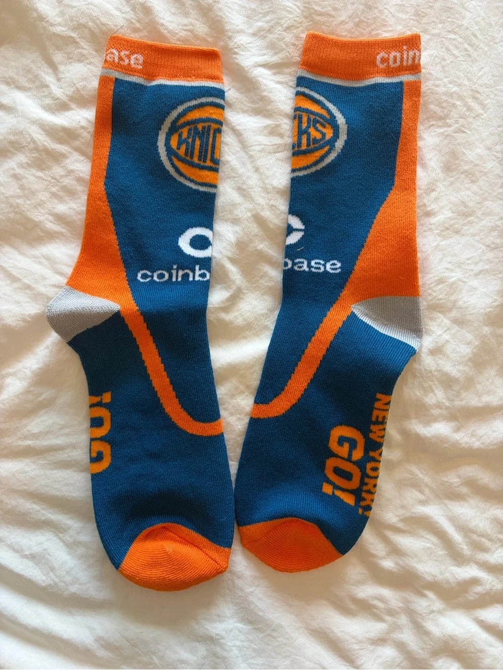Coinbase x Kicks & Cocktails Men’s Orange & Blue Crew Socks
